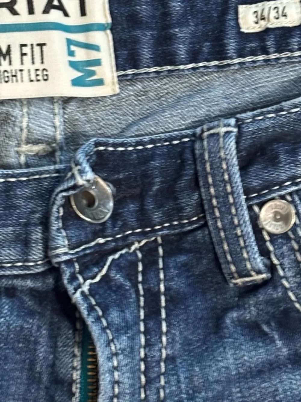 Ariat Men's M7 Silverton Dark Blue Straight Leg Jeans - Picture 4 of 16